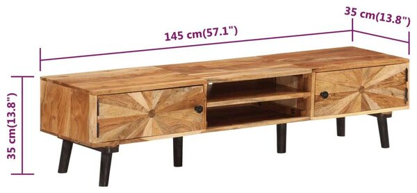 VidaXL Akácfa TV-szekrény - 145x35x35 cm