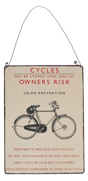 Fém falitábla 17x23 cm Retro Bicycle – Rex London
