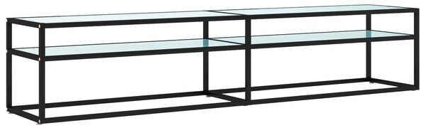 Modern TV-szekrény - Üveg - Fehér Márvány - 200cm