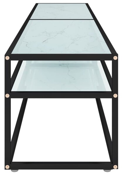 Modern TV-szekrény - Üveg - Fehér Márvány - 200cm