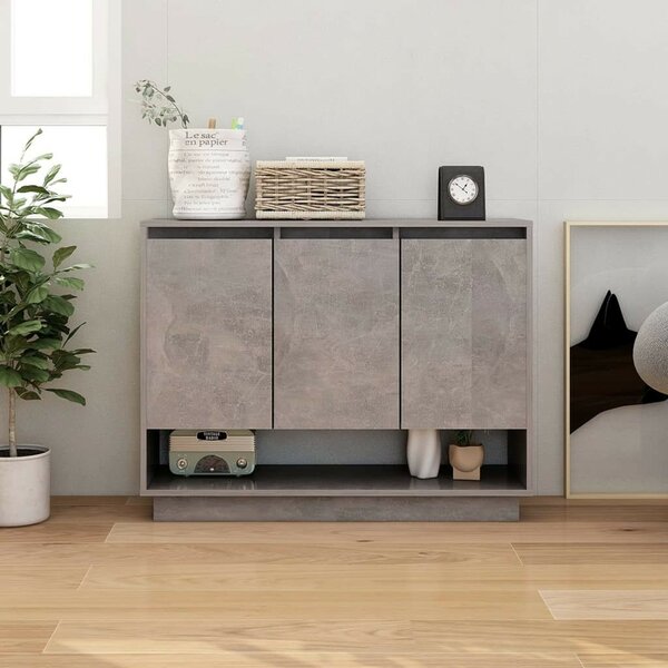 VidaXL betonszürke forgácslap tálalószekrény 97 x 31 x 75 cm