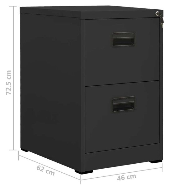 VidaXL Acél Irattartó Szekrény - 2 Fiókos - 46x62x72,5 cm