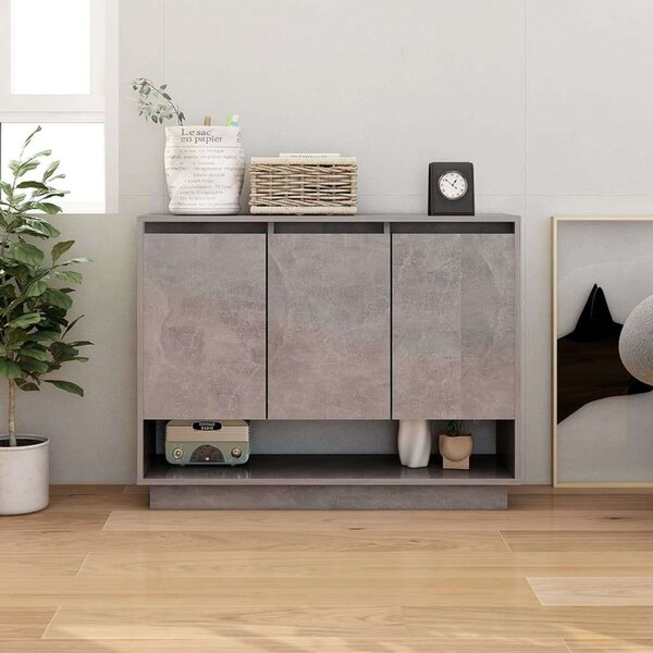 VidaXL betonszürke forgácslap tálalószekrény 97 x 31 x 75 cm