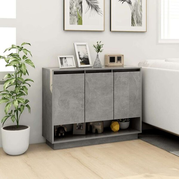 VidaXL betonszürke forgácslap tálalószekrény 97 x 31 x 75 cm