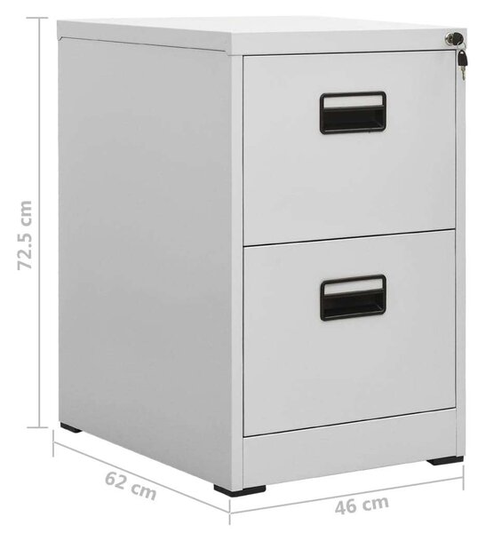 VidaXL Acél Irattartó Szekrény - 2 Fiókos - 72,5 cm