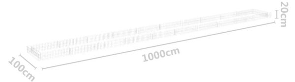 VidaXL Gabion Magaságyás - 100x20x1000 cm