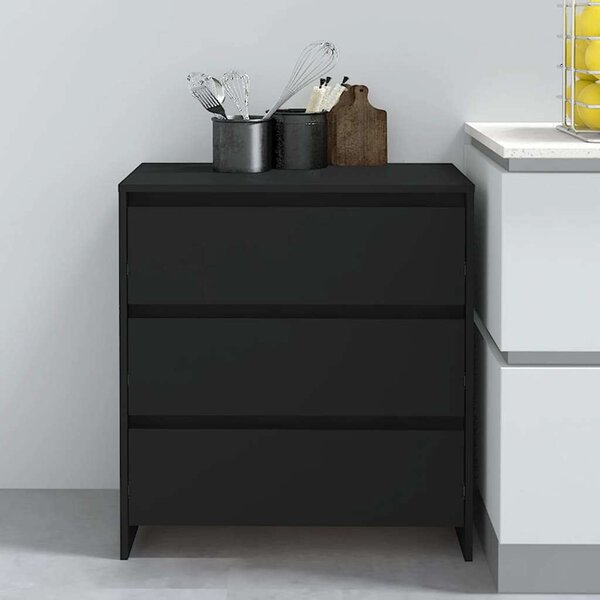 VidaXL Fiókos Szekrény - Fekete - 70x41x75 cm