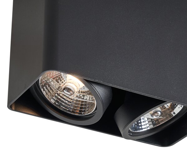 Design felületre szerelt spotlámpa fekete GU10 70mm 2-lámpás forgatható és dönthető - Vox