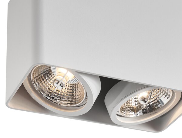 Design felületre szerelt spotlámpa fehér GU10 70mm 2-lámpás forgatható és dönthető - Vox