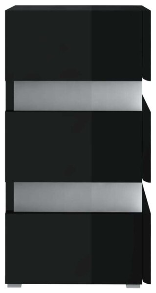 LED-es Éjjeliszekrény - Fekete - 45x35x67 cm