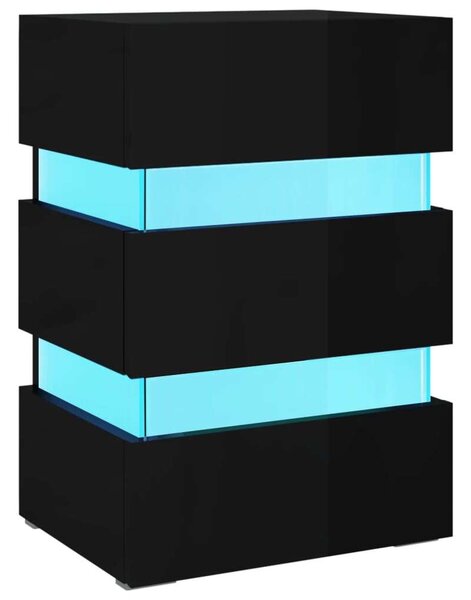 LED-es Éjjeliszekrény - Fekete - 45x35x67 cm