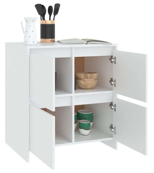 VidaXL 2 db fehér forgácslap tálalószekrény 70 x 41 x 75 cm