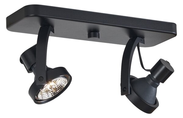 Design mennyezeti spotlámpa fekete GU10 70mm 2-lámpás állítható - Vo