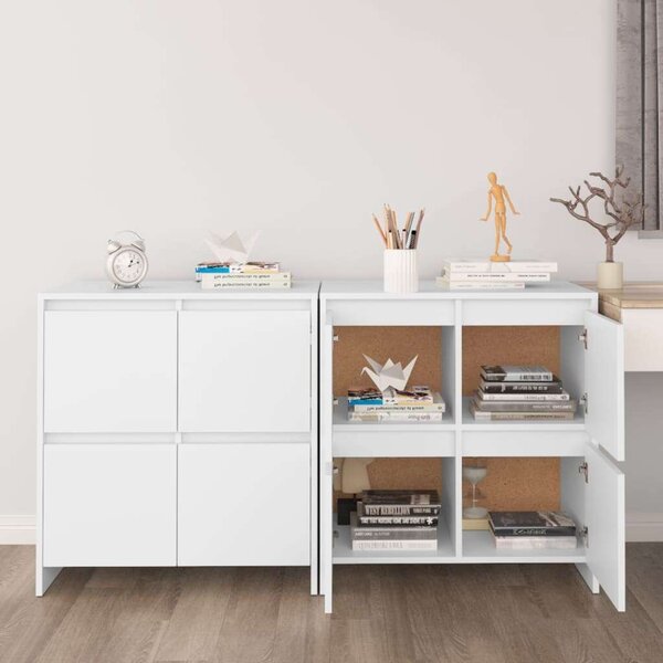VidaXL 2 db fehér forgácslap tálalószekrény 70 x 41 x 75 cm