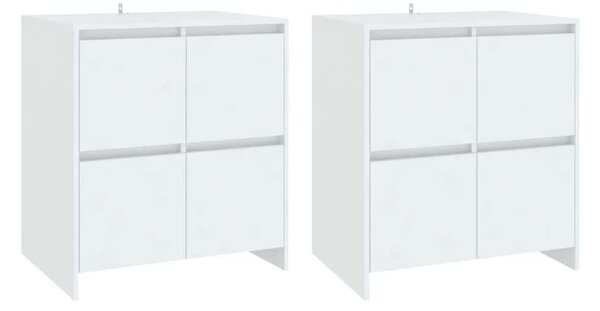 VidaXL 2 db fehér forgácslap tálalószekrény 70 x 41 x 75 cm
