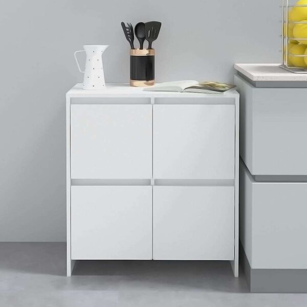 VidaXL 2 db fehér forgácslap tálalószekrény 70 x 41 x 75 cm