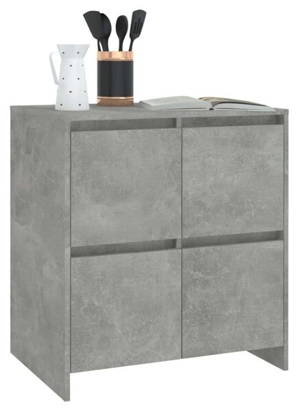 VidaXL 2 db betonszürke forgácslap tálalószekrény 70 x 41 x 75 cm