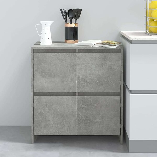 VidaXL 2 db betonszürke forgácslap tálalószekrény 70 x 41 x 75 cm