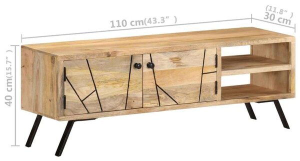 Mangófa TV Szekrény - Modern Rusztikus - 110cm