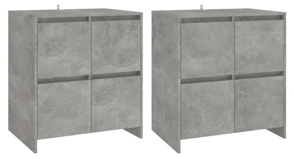 VidaXL 2 db betonszürke forgácslap tálalószekrény 70 x 41 x 75 cm