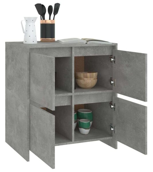 VidaXL 2 db betonszürke forgácslap tálalószekrény 70 x 41 x 75 cm