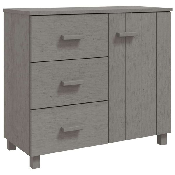 VidaXL HAMAR világosszürke tömör fenyőfa tálalószekrény 90x40x80 cm