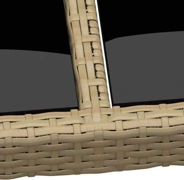 VidaXL Polyrattan Kerti Asztal - Bézs - 150x90x75 cm