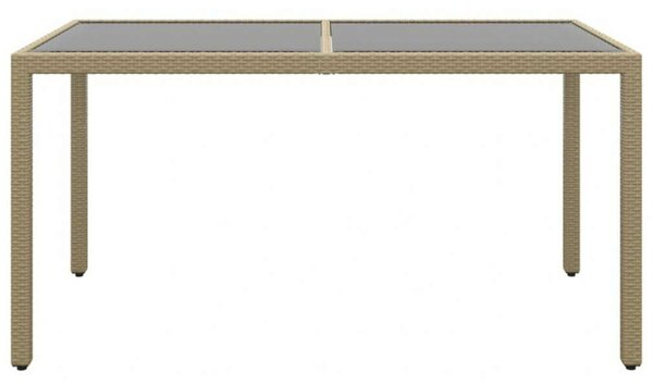 VidaXL Polyrattan Kerti Asztal - Bézs - 150x90x75 cm