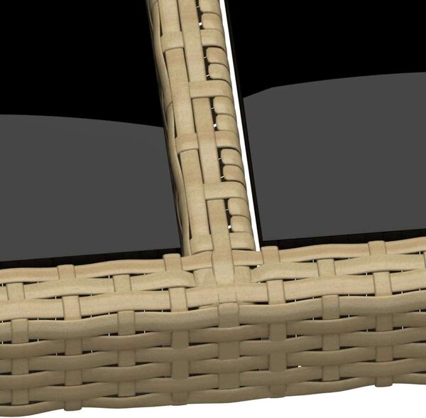 VidaXL Polyrattan Kerti Asztal - Bézs - 150x90x75 cm