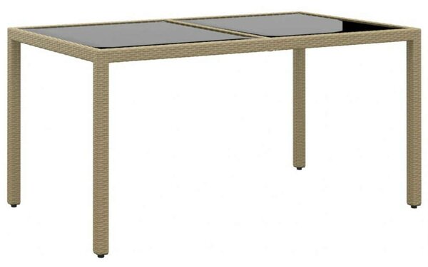 VidaXL Polyrattan Kerti Asztal - Bézs - 150x90x75 cm