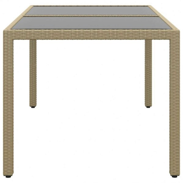 VidaXL Polyrattan Kerti Asztal - Bézs - 150x90x75 cm