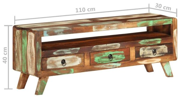 Rusztikus Fa TV-Szekrény - 3 Fiók - 110cm