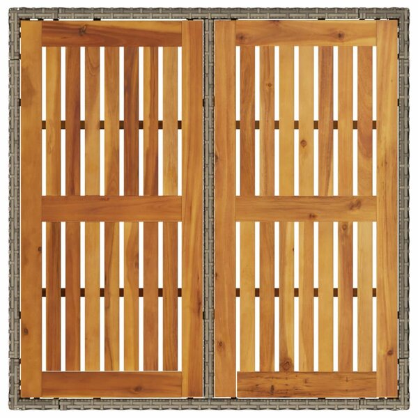 VidaXL szürke polyrattan kerti asztal 90 x 90 x 75 cm