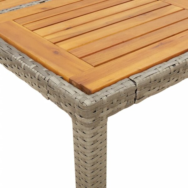 VidaXL szürke polyrattan kerti asztal 90 x 90 x 75 cm