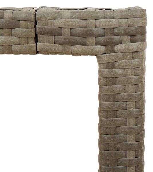 VidaXL szürke polyrattan kerti asztal 90 x 90 x 75 cm