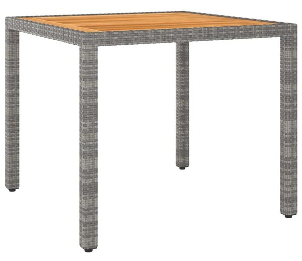 VidaXL szürke polyrattan kerti asztal 90 x 90 x 75 cm