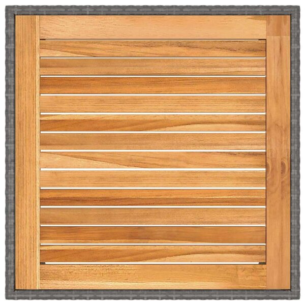 VidaXL szürke polyrattan kerti asztal 90 x 90 x 75 cm