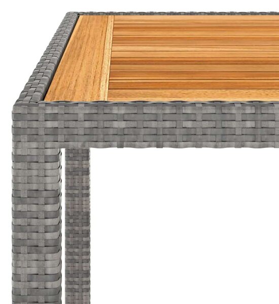 VidaXL szürke polyrattan kerti asztal 90 x 90 x 75 cm