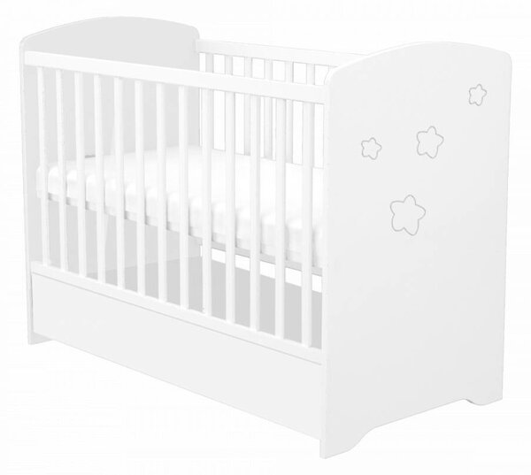 Timba Félix 60x120-as zárt végű ágyneműtartós gyermekágy - fehér