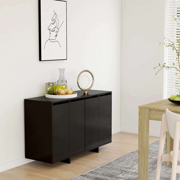 VidaXL fekete forgácslap tálalószekrény 120 x 41 x 75 cm