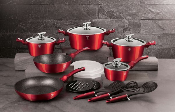 Berlinger Haus BH-7035 Metallic Line Burgundy Edition 18 részes Edénykészlet