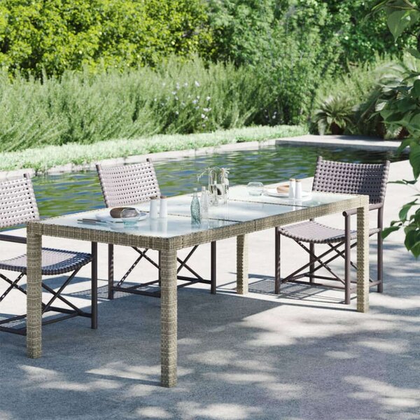 VidaXL Polyrattan Kerti Asztal - Szürke - 190x90 cm