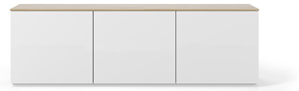 Fehér komód tölgyfa dekoros fedlappal, 180 x 57 cm Join - TemaHome