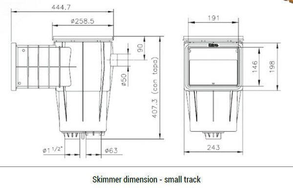 Kripsol Medence Szkimmer - 195x150 mm