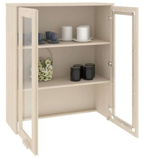 Vidaxl Hamar Üveges Vitrin - Fenyőfa - 85x35x100 cm