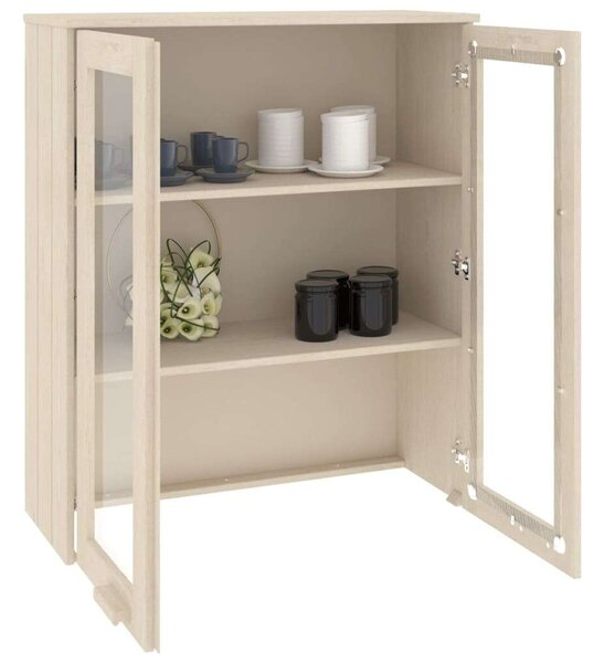 Vidaxl Hamar Üveges Vitrin - Fenyőfa - 85x35x100 cm