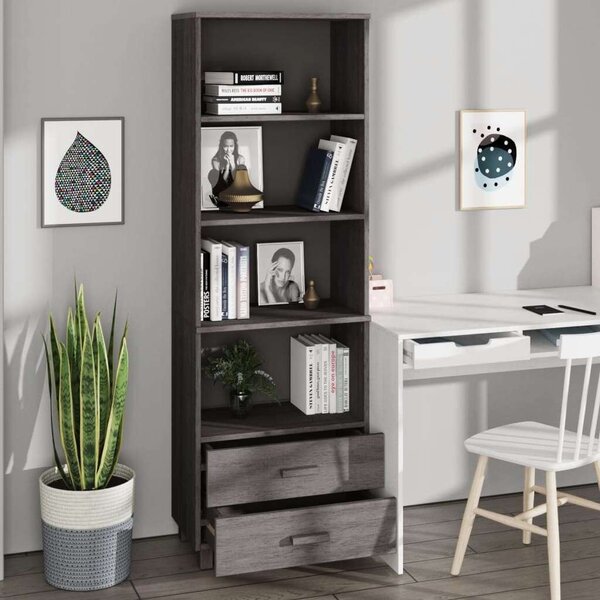 VidaXL világosszürke tömör fenyőfa magasszekrény 60 x 35 x 180 cm