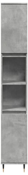 Betonszürke szerelt fa fürdőszobaszekrény 30 x 30 x 190 cm