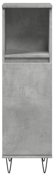 Betonszürke szerelt fa fürdőszobaszekrény 30 x 30 x 100 cm