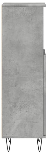 Betonszürke szerelt fa fürdőszobaszekrény 30 x 30 x 100 cm